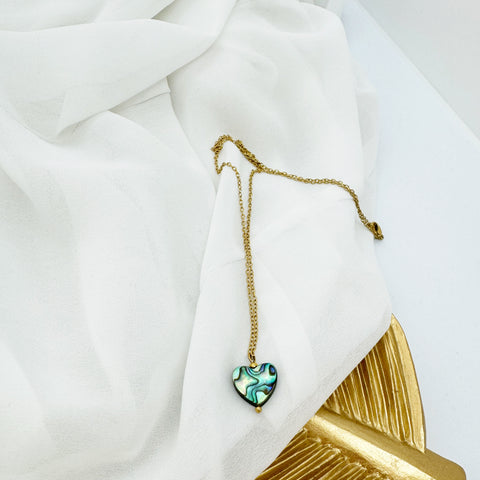 Mermaid Collection - Ketting ‘Oceans Heart’ met Abalone hart